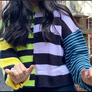 Urban outfitters multi color stripe knit sweater